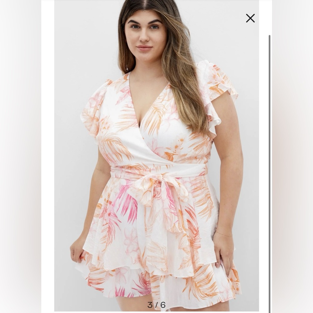 City Chic Summer Frill Playsuit XL Plus Size NWT Romper Women Ruffle